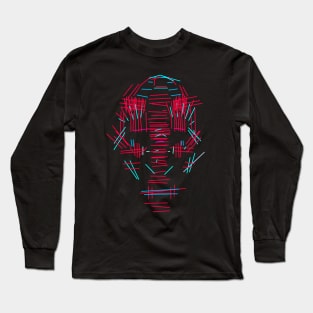 Digital Horror Face - Abstract Art Long Sleeve T-Shirt